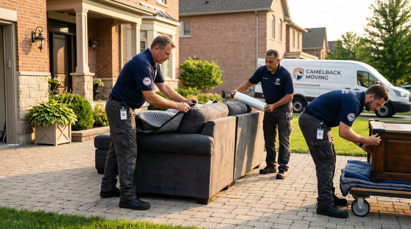 Large estate moving crew wrapping furniture in Rhodhiss, NC