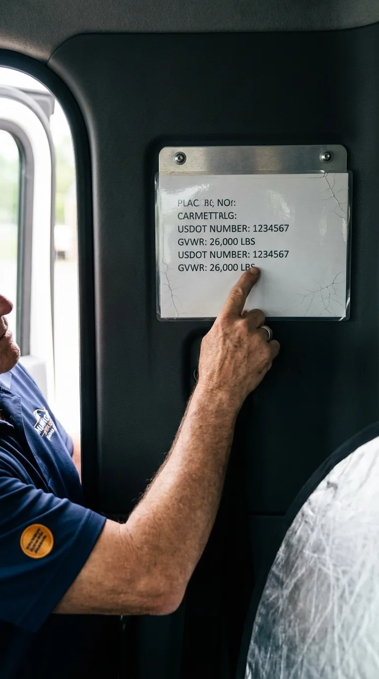 USDOT licensing placard verification in Rhodhiss